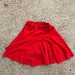Red tennis skirt
